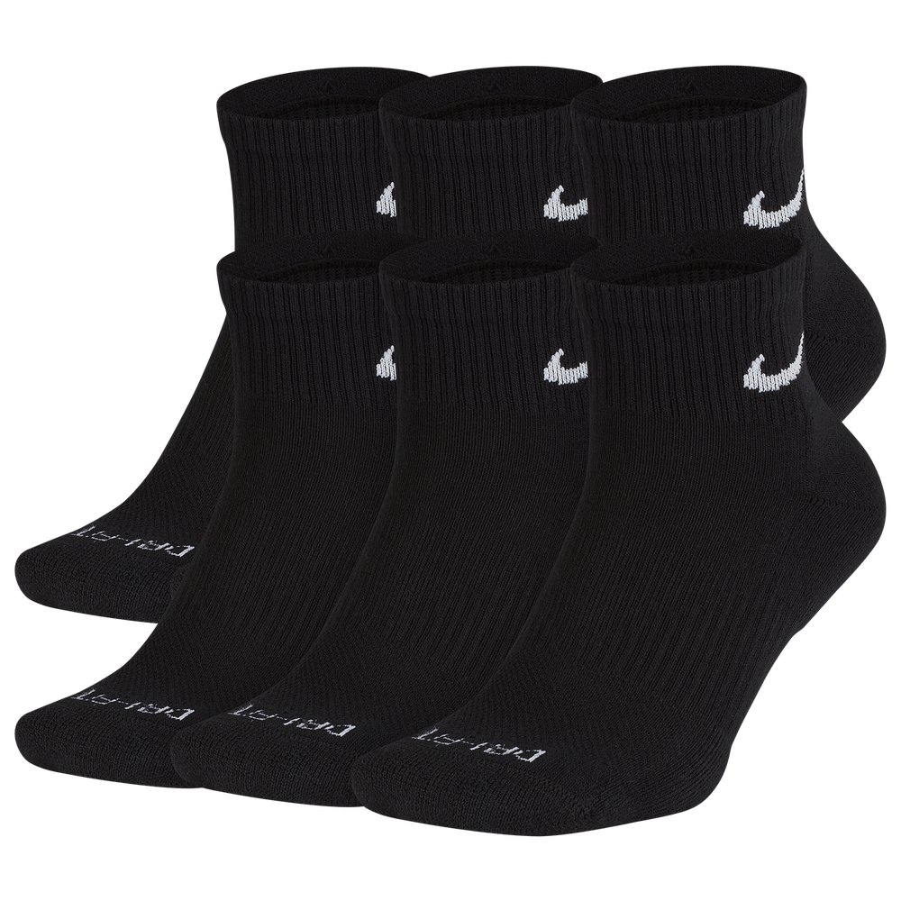 Nike 6 Pack Dri-FIT Plus Quarter Socks - Black/White